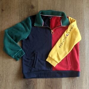 Tommy Hilfiger Colorblock Quarter-zip Sweater Size L